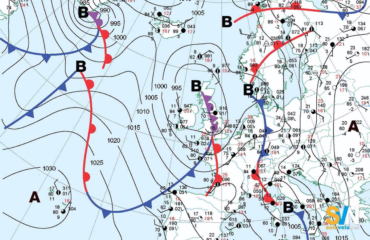 Esistono diversi modelli di carte sinottiche, questa in fotografia è una delle più leggibili