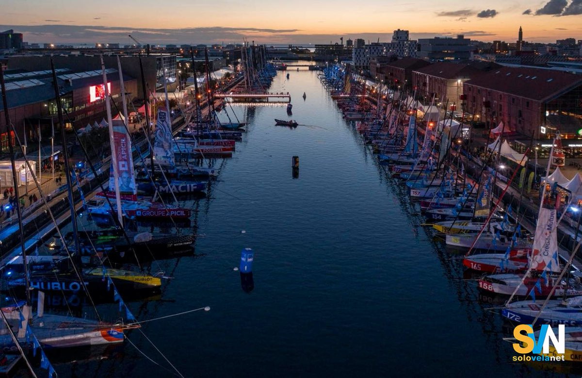 Le barche ormeggiate al porto di Le Havre in attesa della partenza della Transat Café l’Or, una delle più importanti regate oceaniche al mondo.