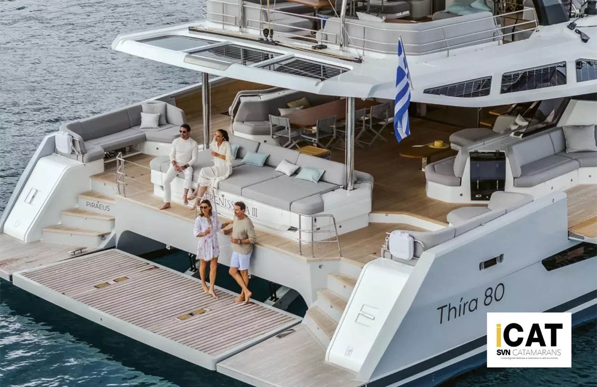 IL Thira 80 della Fountain Pajot, un Super Cat a vela
