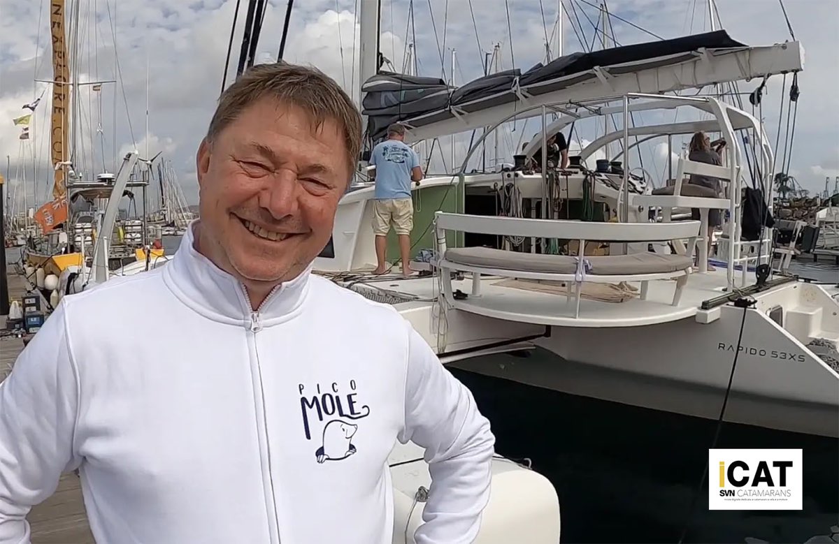 Aldo Fumagalli, skipper di Picomole che è arrivato primo all'ARC nella categoria multiscafi