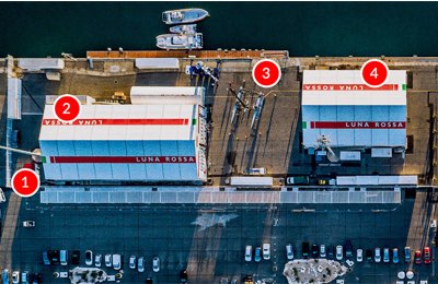 Cagliari: la base di Luna Rossa