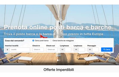 Schermata dell'home page del portale