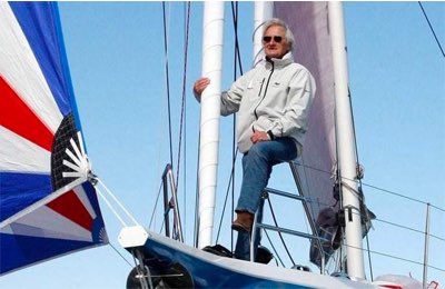 Stanley Paris a bordo del Kiwi Spirit qualche anno fa
